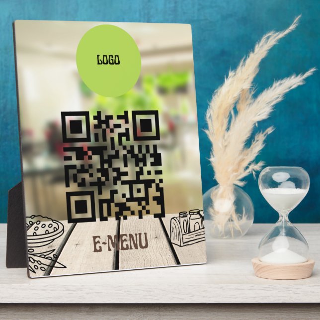 Digitale Freuden: 8x10 mit Easel QR Code Menü Fotoplatte (Seite)