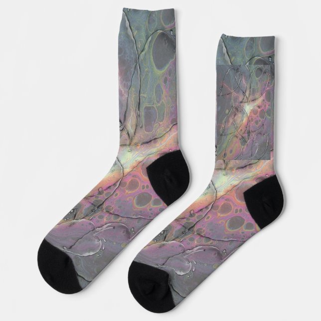 Digitale Glasblätter Socken (Linkes Detail)