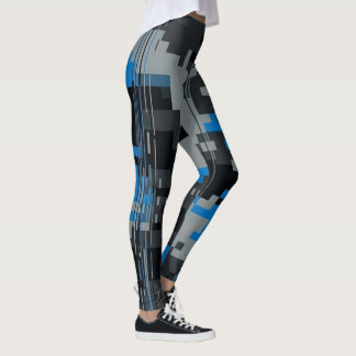 Digitale Glitch Camo Leggings - Cyberpunk Damen Gi