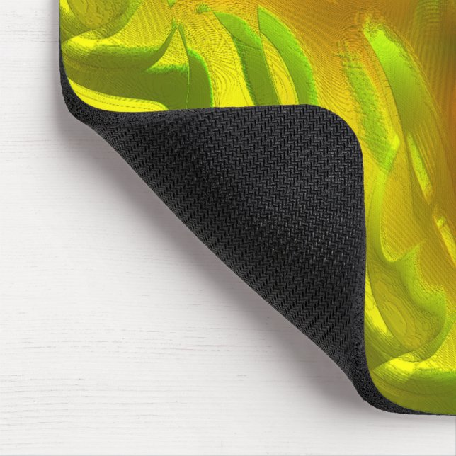 Digitale grüne Orangenschale auf gelber, roter Tex Mousepad (Ecke)