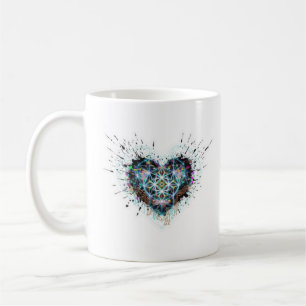 Digitale Herzheilige Geometrie Herz Design  Kaffeetasse