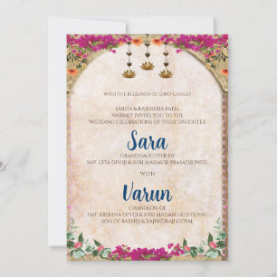 Digitale Hindu-Hochzeitskarte Indische Hochzeitska Einladung
