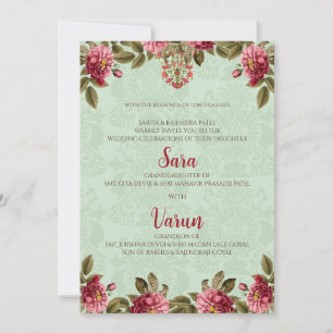Digitale Hindu-Hochzeitskarte Indische Hochzeitska Einladung