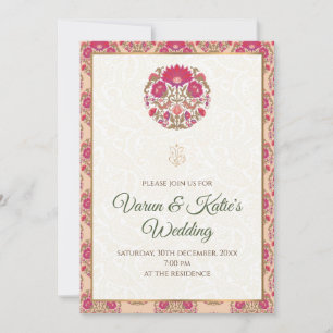 Digitale indische Hochzeitseinladung & Hindu-Hochz Einladung