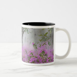 Digitale Komposition aus Azaleen und Magnolienbaum Zweifarbige Tasse