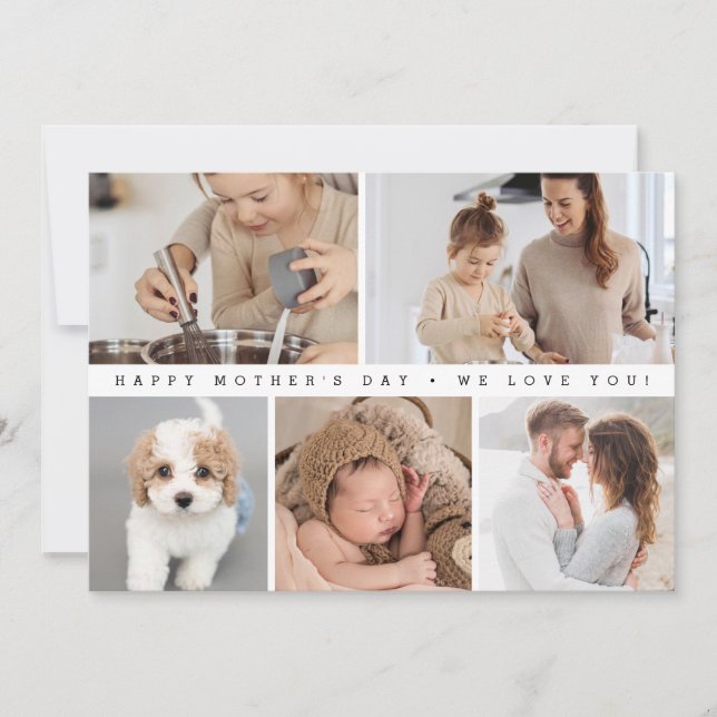 Digitale, kundenspezifische Fotocollage Muttertag Feiertagskarte (Vorderseite)