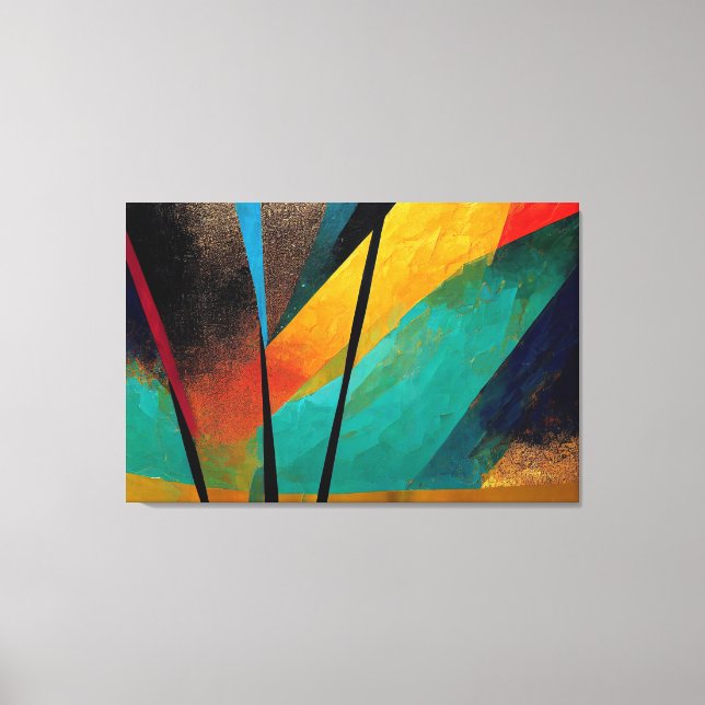 Digitale Kunst Abstraktes Orange & Schwarz für Lei Leinwanddruck (Vorderseite)