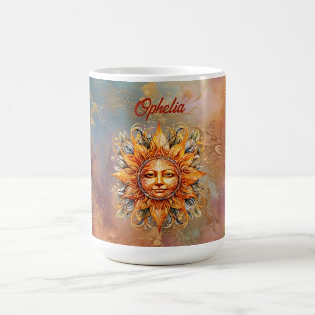 Digitale Kunst der kosmischen Sonne Personalisiert Kaffeetasse (Mittel)