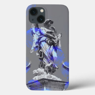 Digitale Kunst der Skulpturen blaue Pinselstriche Case-Mate iPhone Hülle