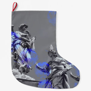 Digitale Kunst der Skulpturen blaue Pinselstriche Großer Weihnachtsstrumpf