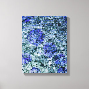 Digitale Kunst des abstrakten blauen Wassers Leinwanddruck
