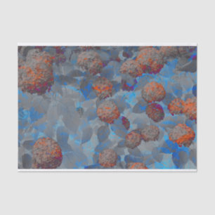 Digitale Kunst des blauen orange Seidenpapier