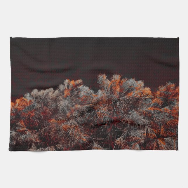 Digitale Kunst des Kiefernbaums mit orangefarbenen Geschirrtuch (Horizontal)