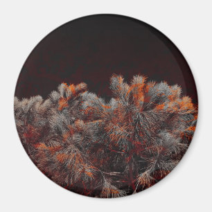 Digitale Kunst des Kiefernbaums mit orangefarbenen Magnet