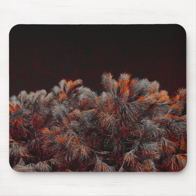 Digitale Kunst des Kiefernbaums mit orangefarbenen Mousepad (Vorne)