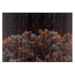 Digitale Kunst des Kiefernbaums mit orangefarbenen Schneidebrett