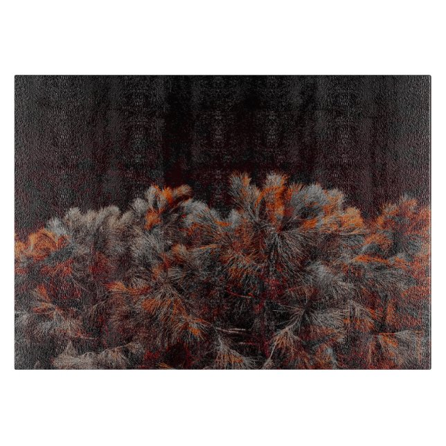 Digitale Kunst des Kiefernbaums mit orangefarbenen Schneidebrett (Vorderseite)