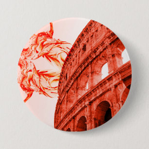 Digitale Kunst des Kolosseums und Statuen/Skulptur Button