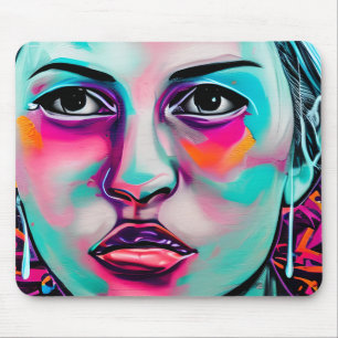 Digitale Kunst Frauen Gesicht KI-generiertes Gesic Mousepad