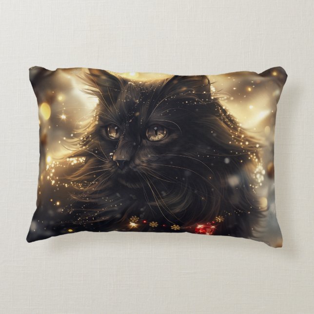 Digitale Kunst in der Schwarzwälder Katze Dekokissen (Rückseite)