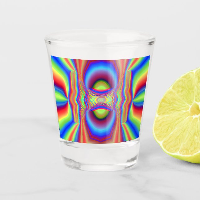 Digitale Kunst in Dimensionen Schnapsglas (Vorderseite)