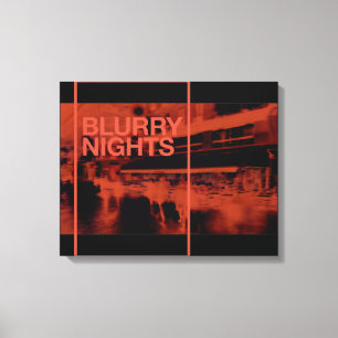 Digitale Kunst in roter Farbe: verschwommene Nächt Leinwanddruck