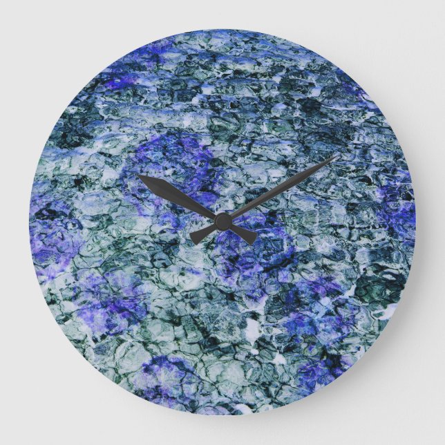 Digitale Kunst mit abstraktem Hintergrund Große Wanduhr (Vorderseite)