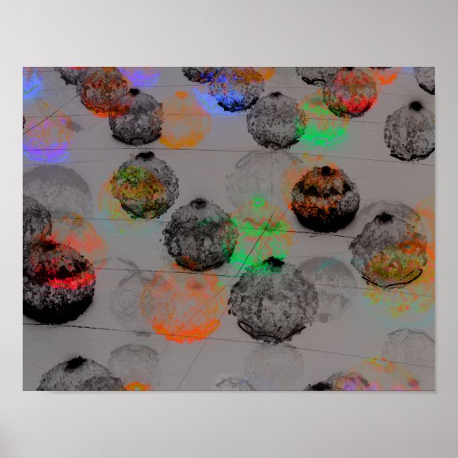 Digitale Kunst mit runden Pinselstrichen. Poster (Vorne)