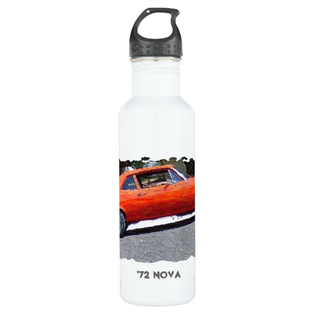 Digitale Kunst Orange Nova 1970er Trinkflasche (Vorderseite)