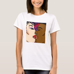 Digitale Kunst Romantischer Kuss T-Shirt