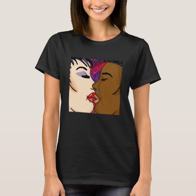 Digitale Kunst | Romantischer Kuss T-Shirt (Vorderseite)