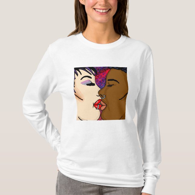 Digitale Kunst | Romantischer Kuss T-Shirt (Vorderseite)