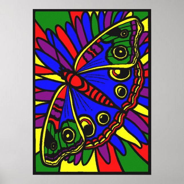 Digitale Kunstschmetterlingswerbung aus verkettete Poster (Vorne)