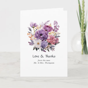 Digitale Lavendel-Blumen-Hochzeit Dankeskarte