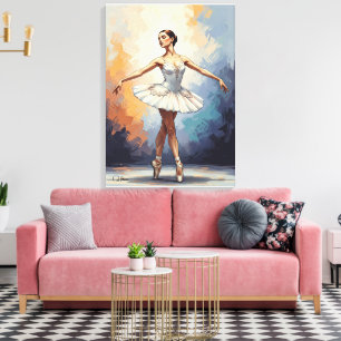 Digitale Malerei einer Ballerina – Eleganter Tanz Leinwanddruck