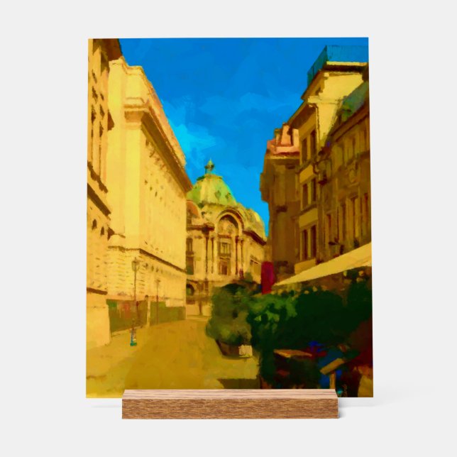Digitale Malerei in Bukarest Acrylschild (Vorderseite)