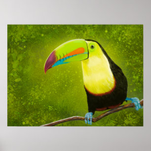 Digitale Malerei Tropischer Jungle Toucan Bird Poster