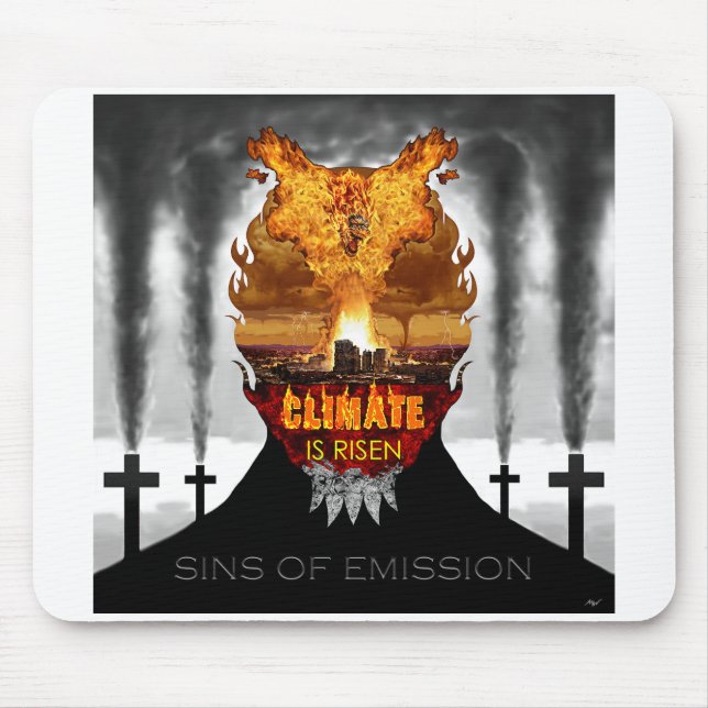 Digitale Malerei über den Klimawandel. Mousepad (Vorne)