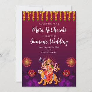 Digitale Mata ki Chowki Einladung & Maa Sherawali