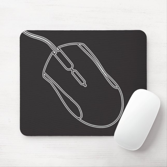 Digitale Mausform Schwarz-Weiß Mousepad (Mit Mouse)