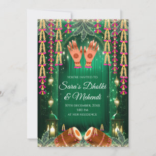 Digitale Mehndi-Einladungen Dholki-Einladungen, Me Einladung
