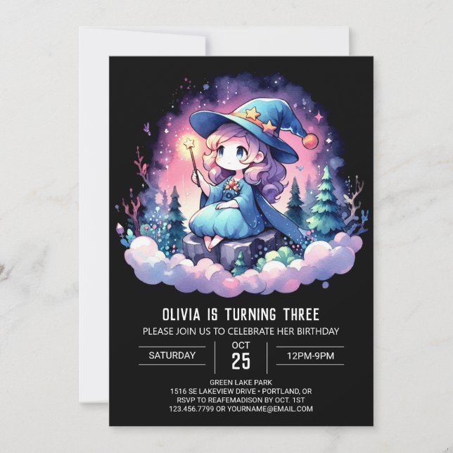 Digitale Moderne Zauberkunde zum Geburtstag Einladung (Vorderseite)