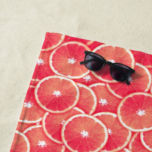 Digitale Montage der rosa Grapefruitschlacke Strandtuch (Beispiel)