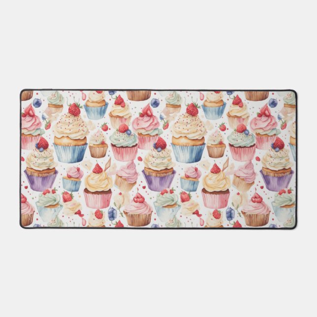 Digitale Muster für Creme und Cupcake Schreibtischunterlage (Vorderseite)