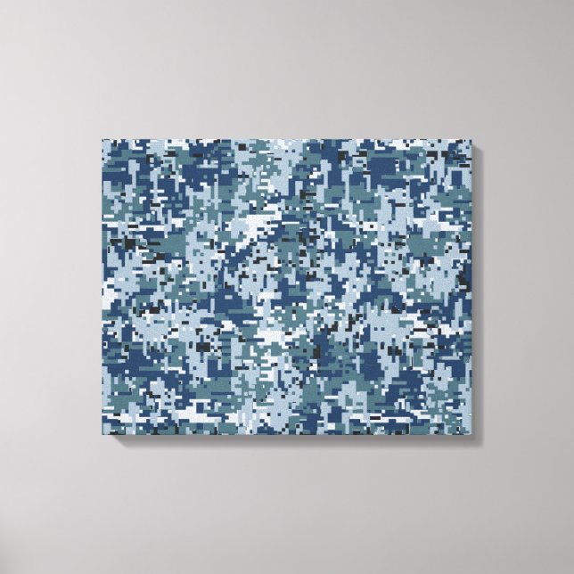Digitale Navy-Camouflage-Camouflage-Dekoration Leinwanddruck (Vorderseite)