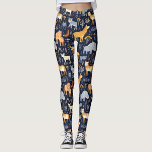 Digitale Papiermuster für Wildtiere Leggings