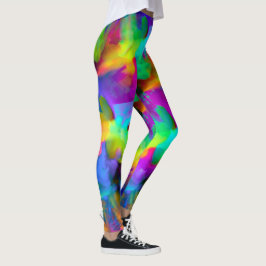 Digitale Pinselstriche in sehr farbigen Farben Leggings