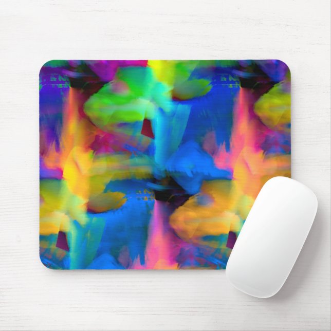Digitale Pinselstriche in sehr farbigen Farben Mousepad (Mit Mouse)