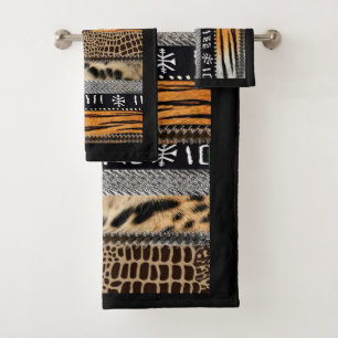 Digitale Printwerbung für moderne afrikanische Tie Badhandtuch Set
