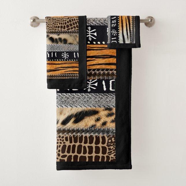 Digitale Printwerbung für moderne afrikanische Tie Badhandtuch Set (Insitu)